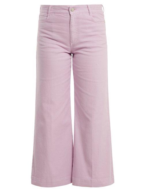Matchesfashion.com Stella Mccartney - Wide Leg Cropped Jeans - Womens - Light Purple