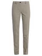 Etro Circle-jacquard Slim-leg Cotton-blend Trousers