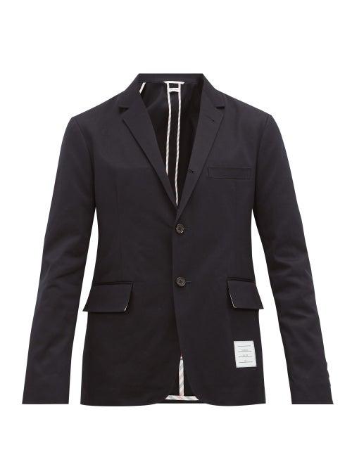 Matchesfashion.com Thom Browne - Unstructured Single-breasted Wool Blazer - Mens - Navy