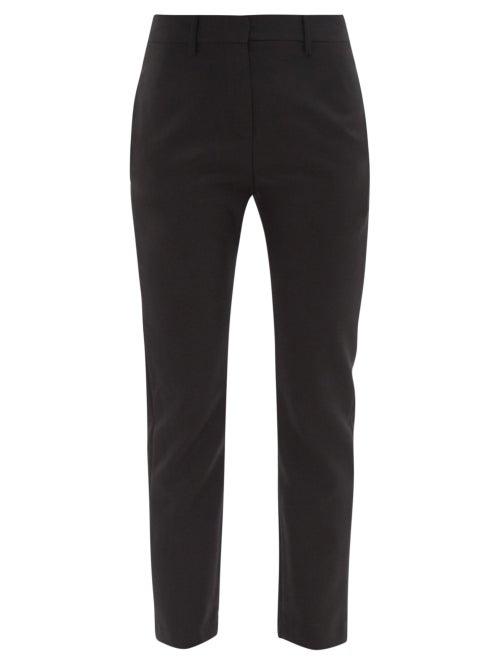 Nili Lotan - Tel Aviv Cropped Wool-blend Twill Trousers - Womens - Black