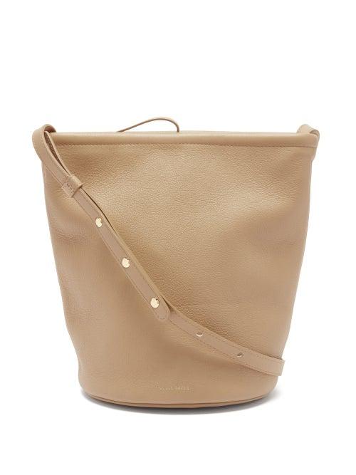 Matchesfashion.com Mansur Gavriel - Zip Bucket Medium Leather Shoulder Bag - Womens - Beige
