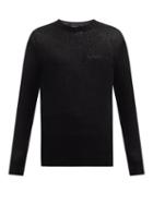 Matchesfashion.com Palm Angels - Logo-jacquard Cotton-mesh Sweater - Mens - Black