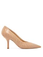 Matchesfashion.com Midnight 00 - Tulle-covered Leather Pumps - Womens - Nude