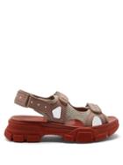 Matchesfashion.com Gucci - Aguru Leather And Mesh Sandals - Womens - Nude Multi