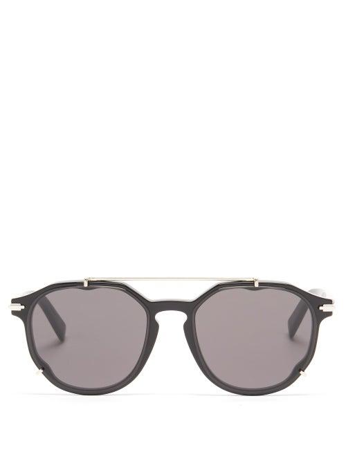 Mens Eyewear Dior - Diorblacksuit Round Acetate Sunglasses - Mens - Black