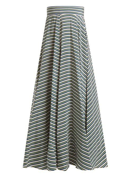 Matchesfashion.com Diane Von Furstenberg - Paxton Striped Silk Skirt - Womens - Blue Stripe