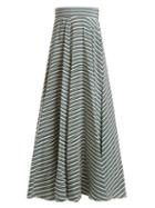 Matchesfashion.com Diane Von Furstenberg - Paxton Striped Silk Skirt - Womens - Blue Stripe