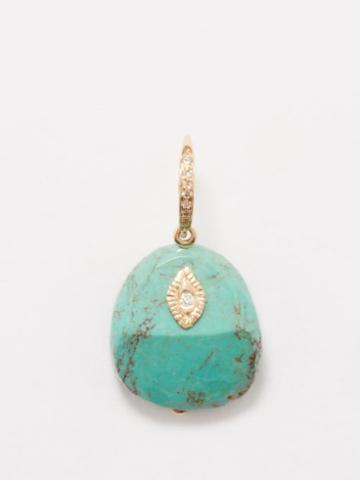 Pascale Monvoisin - Arles Diamond, Turquoise & 9kt Gold Single Earring - Womens - Gold Multi