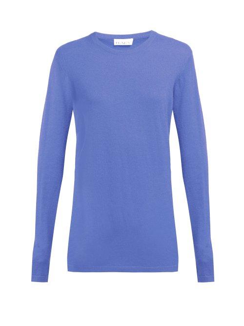 Matchesfashion.com Raey - Long Line Fine Knit Cashmere Sweater - Womens - Purple
