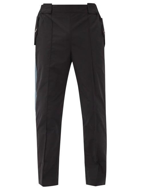 Matchesfashion.com Boramy Viguier - Side-stripe Cotton-blend Trousers - Mens - Black