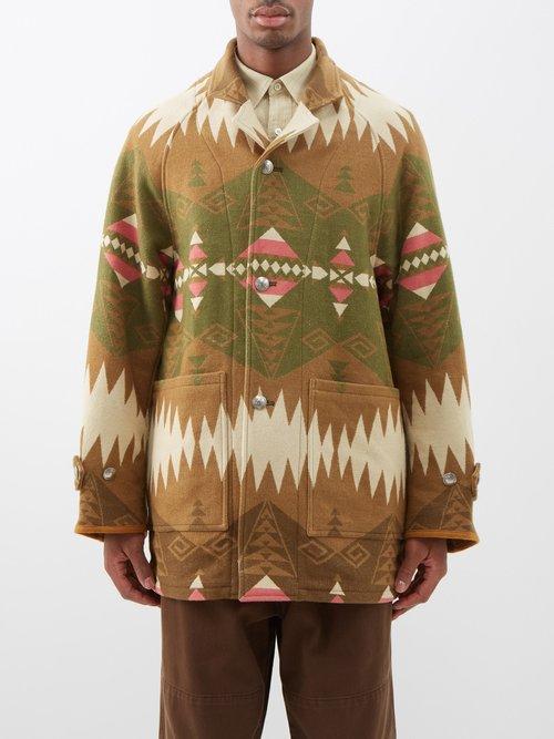 Visvim - Hopiland Jacquard Blanket Coat - Mens - Khaki
