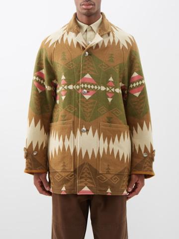 Visvim - Hopiland Jacquard Blanket Coat - Mens - Khaki