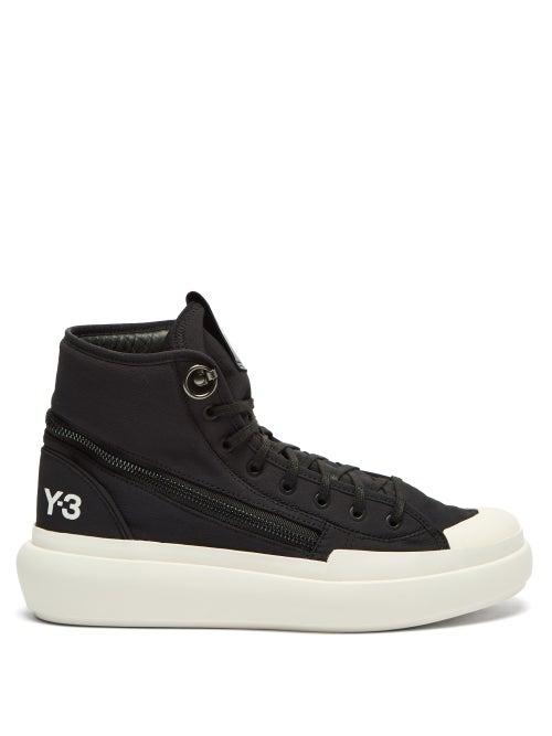 Y-3 - Ajatu Court High-top Canvas Trainers - Mens - Black White