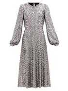 Matchesfashion.com Borgo De Nor - Zelda Sequinned Midi Dress - Womens - Silver