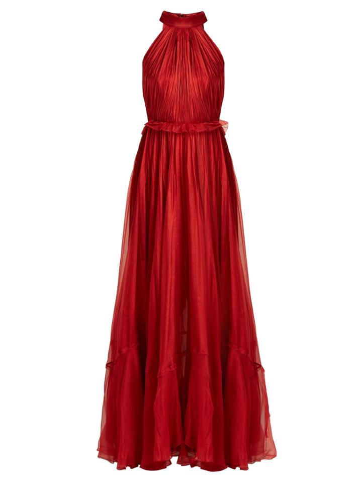 Maria Lucia Hohan Zyna Matte-silk Halterneck Gown