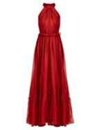 Maria Lucia Hohan Zyna Matte-silk Halterneck Gown