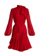 Giambattista Valli Asymmetric Neck-tie Silk-georgette Dress