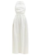 Matchesfashion.com Sir - Alena Crossover-back Linen Maxi Dress - Womens - Ivory