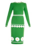 Dolce & Gabbana Daisy-embellished Crepe Dress