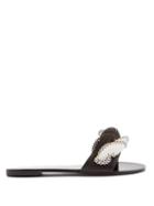 Matchesfashion.com Sophia Webster - Soleil Laser Cut Ruffle Leather Slides - Womens - Black White