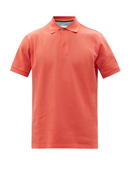 Paul Smith - Rainbow-button Cotton-piqu Polo Shirt - Mens - Orange