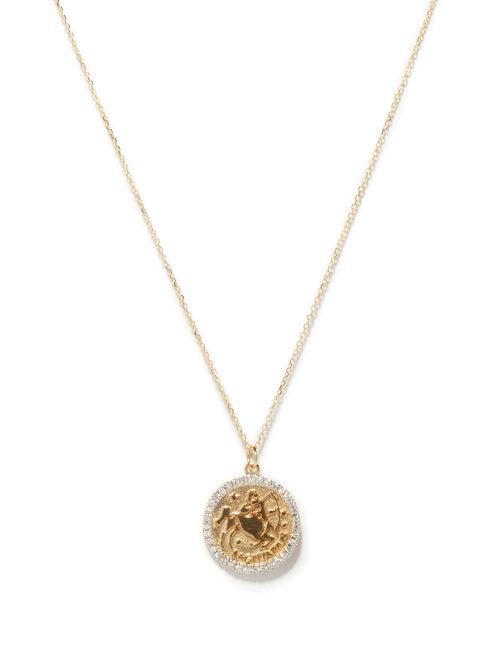 Matchesfashion.com Mateo - Saggitarius Large Diamond & 14kt Gold Necklace - Womens - Yellow Gold