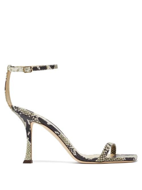 Matchesfashion.com Jimmy Choo - Marin 90 Python-effect Leather Sandals - Womens - Python