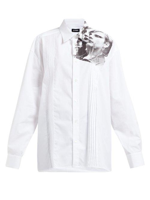 Matchesfashion.com Raf Simons - Photographic Print Cotton Shirt - Womens - White Multi