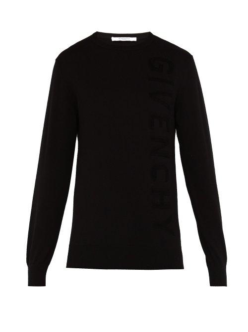 Matchesfashion.com Givenchy - Logo Intarsia Cotton Sweater - Mens - Black