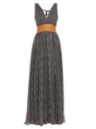 Matchesfashion.com Sophie Theallet - Silk Chiffon Raffia Waistband Gown - Womens - Black Multi