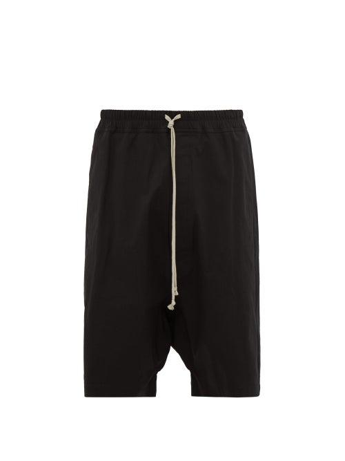 Matchesfashion.com Rick Owens - Pod Stretch Cotton Twill Shorts - Mens - Black