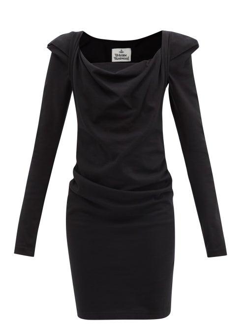 Ladies Rtw Vivienne Westwood - Elizabeth Cowl-neck Cotton-jersey Dress - Womens - Black