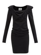 Ladies Rtw Vivienne Westwood - Elizabeth Cowl-neck Cotton-jersey Dress - Womens - Black