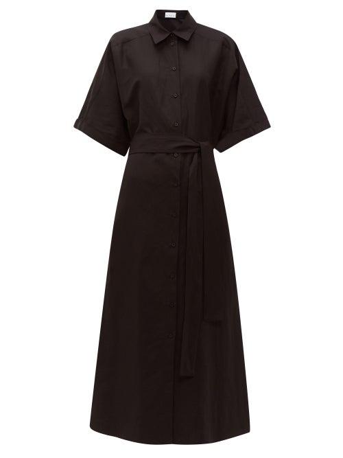 Matchesfashion.com Raey - Dolman Sleeve Silk Blend Shirtdress - Womens - Black