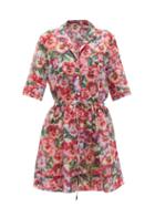 Matchesfashion.com Dolce & Gabbana - Violet-print Cotton-blend Cover Up - Womens - Pink Print