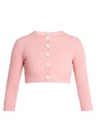 Matchesfashion.com Lisa Marie Fernandez - Seersucker Cardigan - Womens - Pink