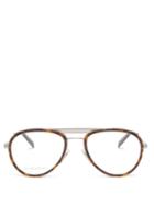 Matchesfashion.com Givenchy - Gv 0125 Aviator Acetate And Metal Glasses - Mens - Dark Brown