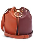 Matchesfashion.com Marni - Earring Leather Bucket Bag - Womens - Orange Multi