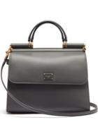Matchesfashion.com Dolce & Gabbana - Sicily 58 Large Leather Bag - Womens - Dark Grey