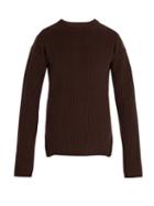 Matchesfashion.com Rick Owens - Fisherman Ribbed Wool Sweater - Mens - Brown