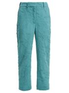 Matchesfashion.com Sies Marjan - Willa Crinkled Wool Blend Trousers - Womens - Blue