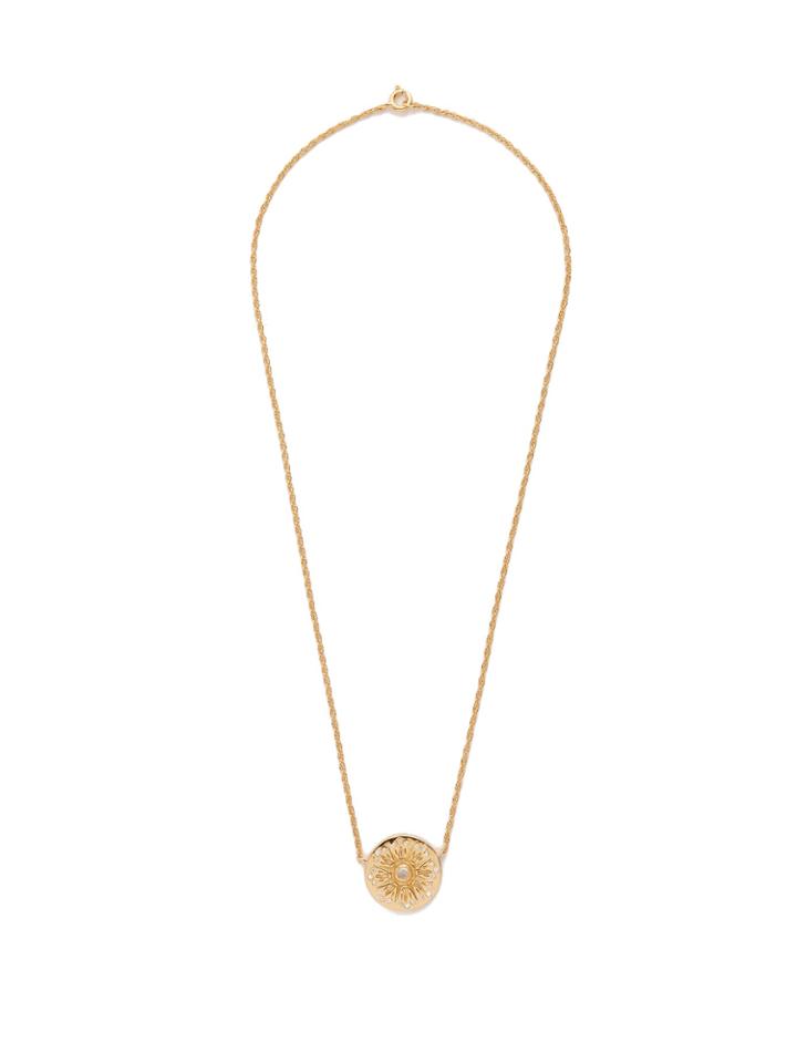Theodora Warre Moonstone Compass Gold-plated Necklace
