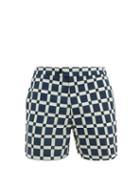 Matchesfashion.com Odyssee - Maure Checked Swim Shorts - Mens - Navy Multi
