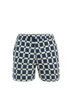 Matchesfashion.com Odyssee - Maure Checked Swim Shorts - Mens - Navy Multi
