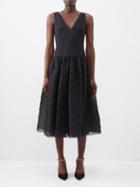 Erdem - Miranda V-neck Organza-cloqu Dress - Womens - Black