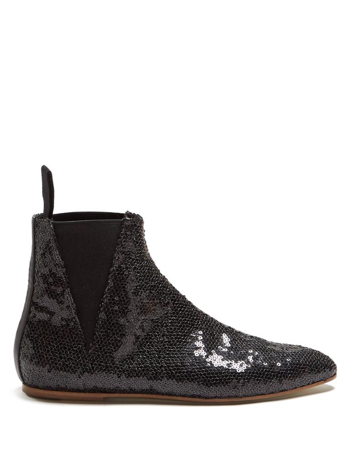 Loewe Sequin-embellished Ankle Boots
