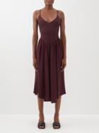 Khaite - Mila Basque-waist Ponte Di Roma-jersey Dress - Womens - Chocolate