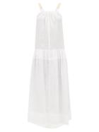 Matchesfashion.com Lee Mathews - Hana Open Back Linen Maxi Dress - Womens - Ivory