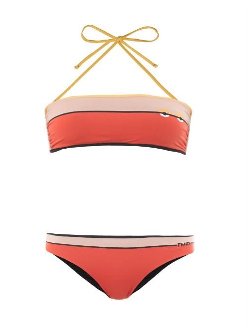 Fendi Bag Bugs-print Bandeau Bikini
