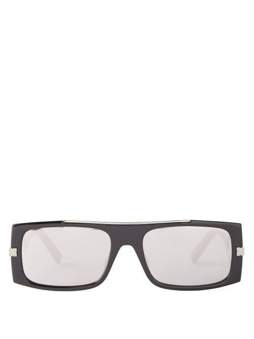 Givenchy - Rectangle Acetate And Metal Sunglasses - Mens - Black